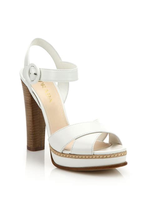 prada white high heel|prada high heels platform.